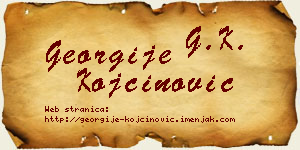 Georgije Kojčinović vizit kartica